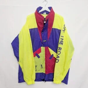 Vintage K-way International Windbreaker – Xl – 80s/90s Neon Colourblock – Rare