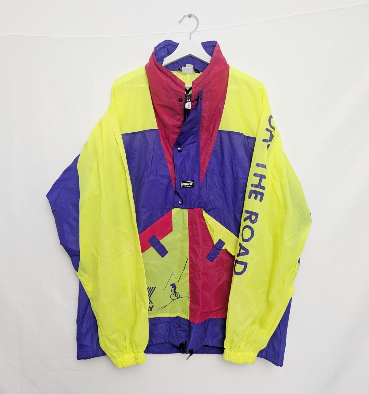 Vintage K-way International Windbreaker – Xl – 80s/90s Neon Colourblock – Rare