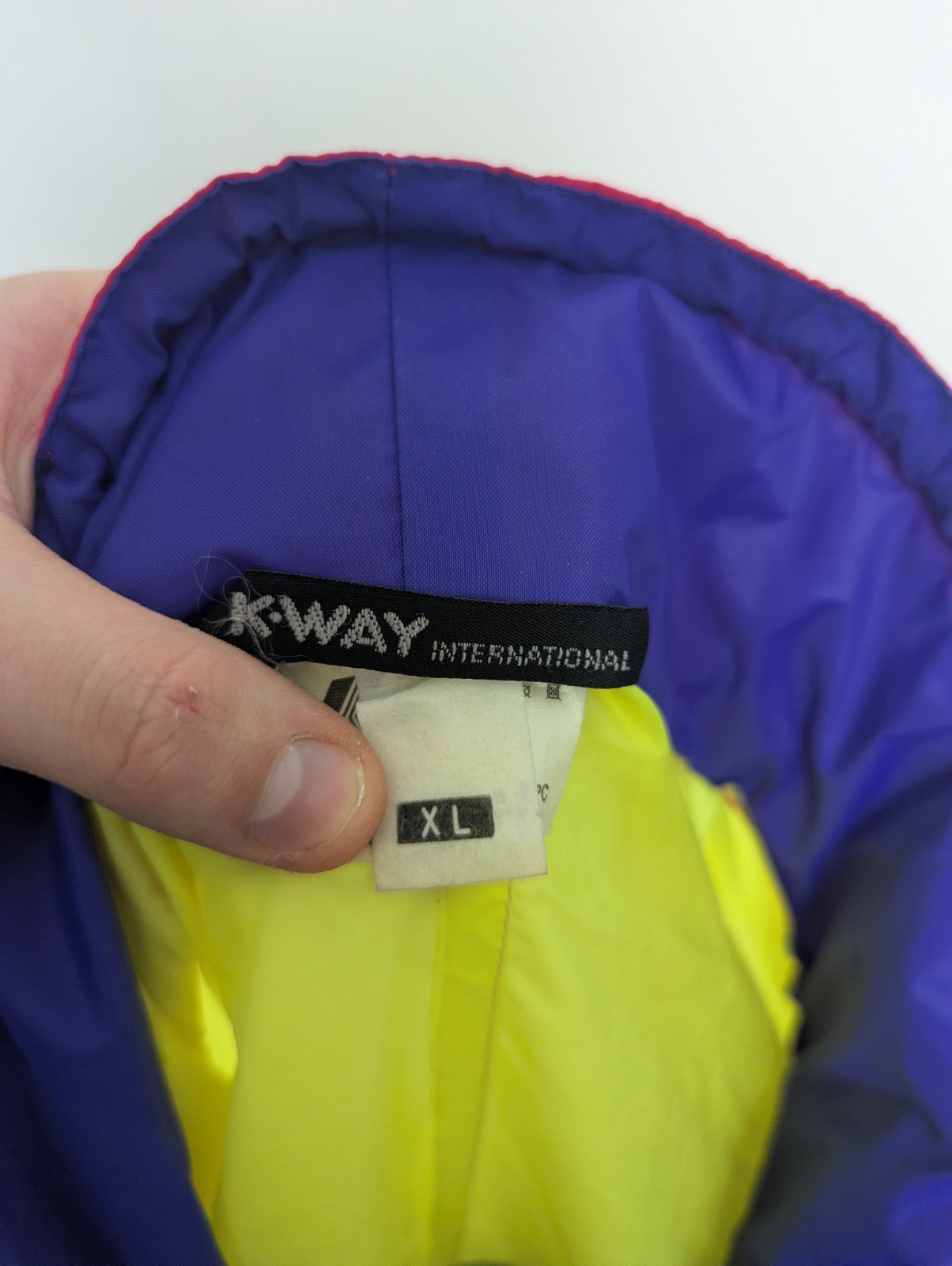 Vintage K-way International Windbreaker – Xl – 80s/90s Neon Colourblock – Rare
