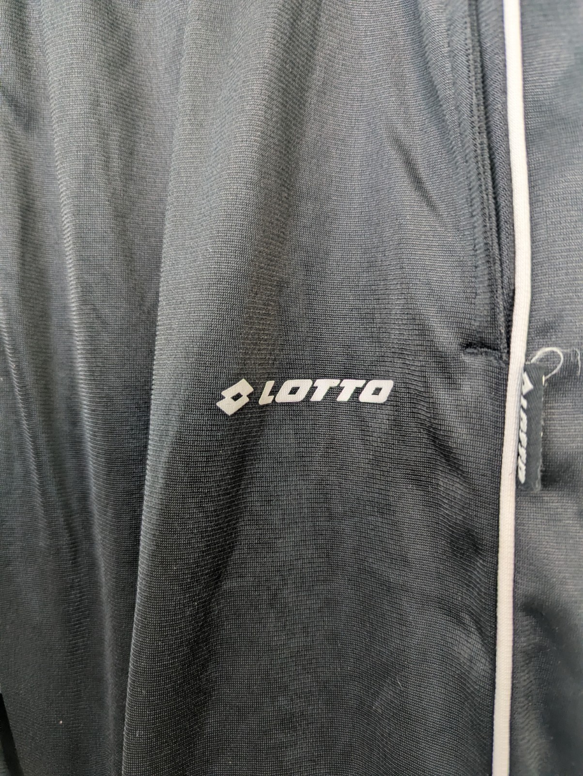 Vintage Lotto Black Lightweight Track Pants - Size Medium - Elastic Waist