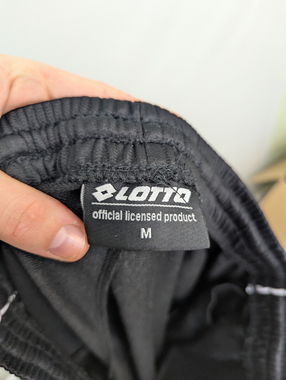 Vintage Lotto Black Lightweight Track Pants - Size Medium - Elastic Waist