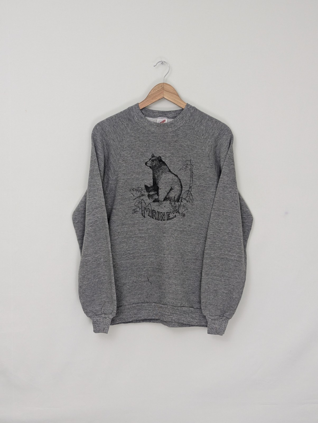 Vintage Maine Bear Sweatshirt - Grey - Size M