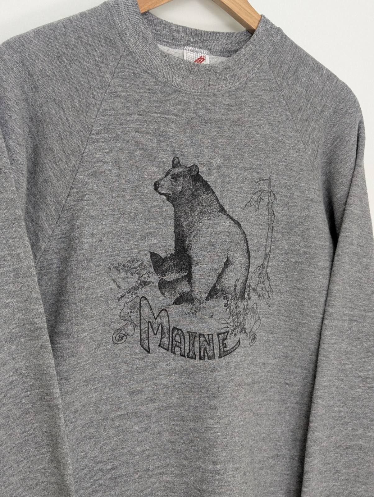 Vintage Maine Bear Sweatshirt - Grey - Size M