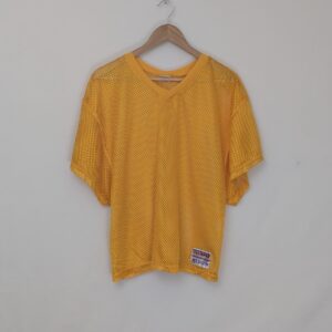 Vintage Mesh Sports Jersey Top - Yellow Champro - Size M
