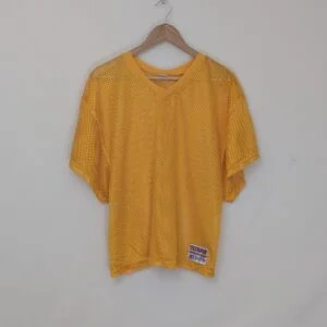 Vintage Mesh Sports Jersey Top - Yellow Champro - Size M
