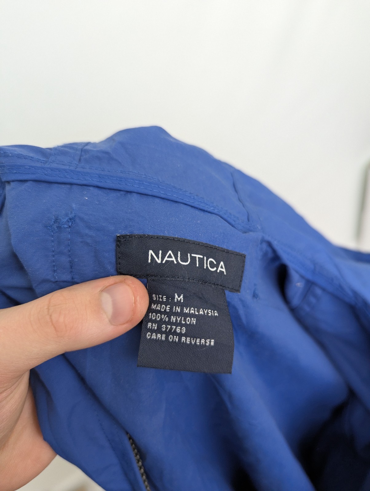 Vintage Nautica Ns-83 Sailing Jacket - Blue - Hooded Windbreaker - Size M