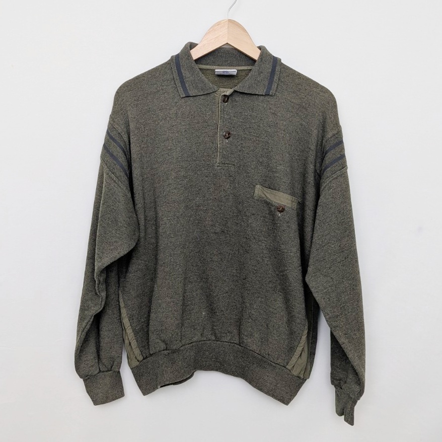 Vintage New Fast Polo Sweatshirt - Green - Men’s Large 52/54