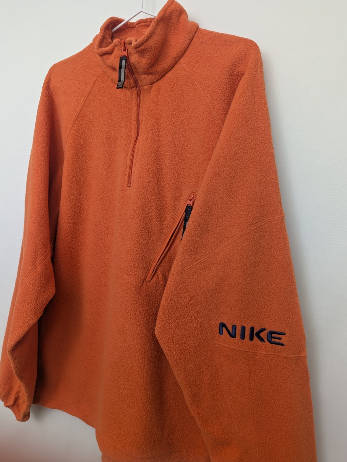Vintage Nike 1/4 Zip Fleece Pullover - Orange - Men’s Large - Y2k