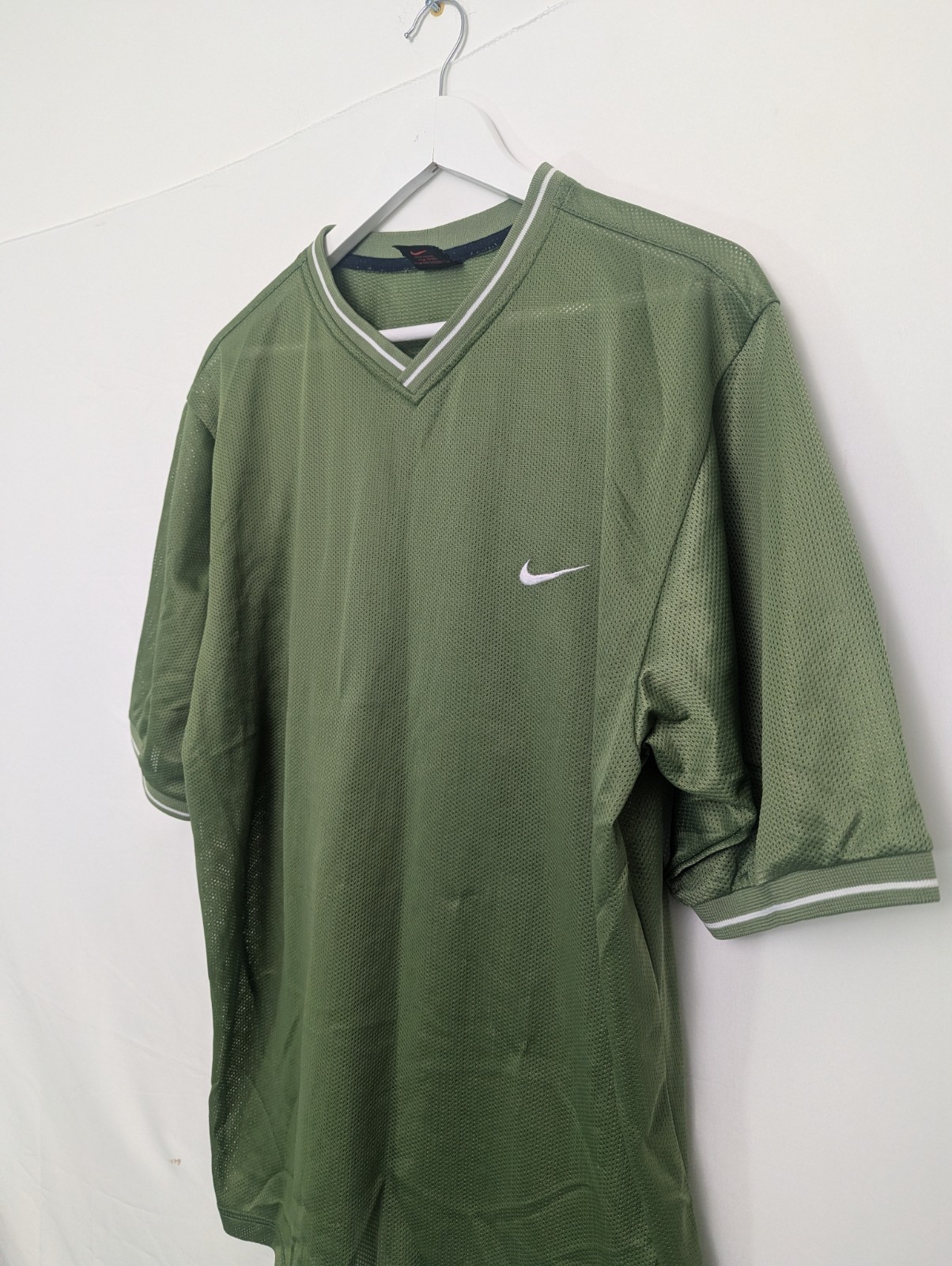 Vintage Nike Mesh Jersey T-shirt – Khaki Green – Size L