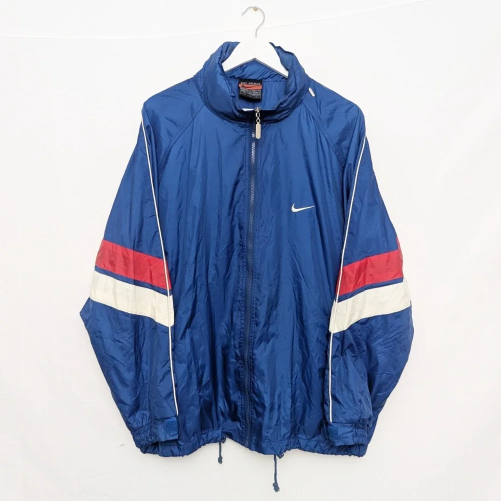 Vintage Nike Premier Windbreaker Jacket - Men’s Large - Blue - Big Swoosh