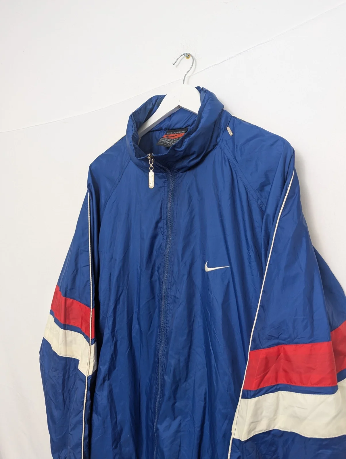 Vintage Nike Premier Windbreaker Jacket - Men’s Large - Blue - Big Swoosh