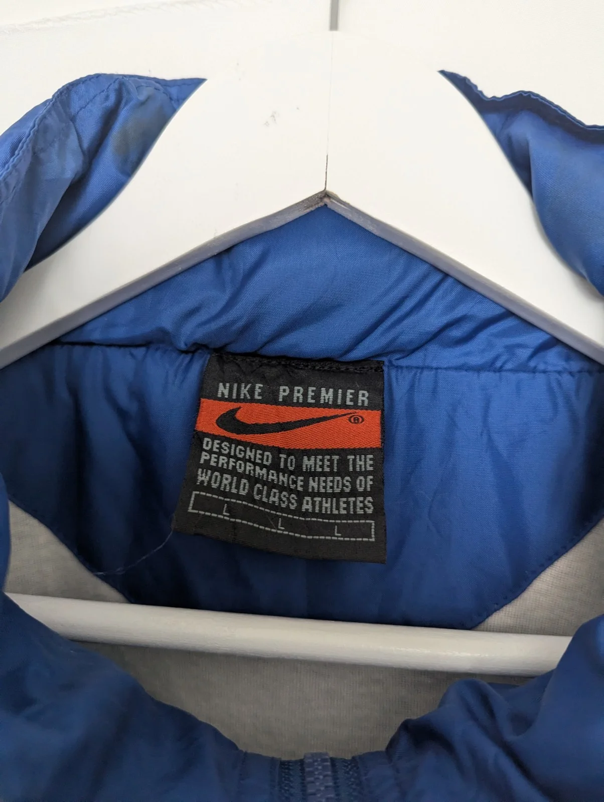 Vintage Nike Premier Windbreaker Jacket - Men’s Large - Blue - Big Swoosh