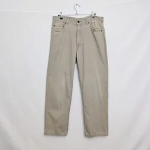 Vintage Polo Ralph Lauren Beige Canvas Jeans – Made In Usa – 34x36 – 1990s