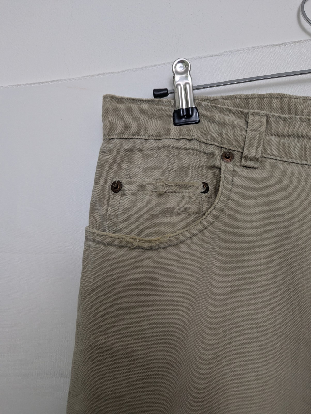 Vintage Polo Ralph Lauren Beige Canvas Jeans – Made In Usa – 34x36 – 1990s