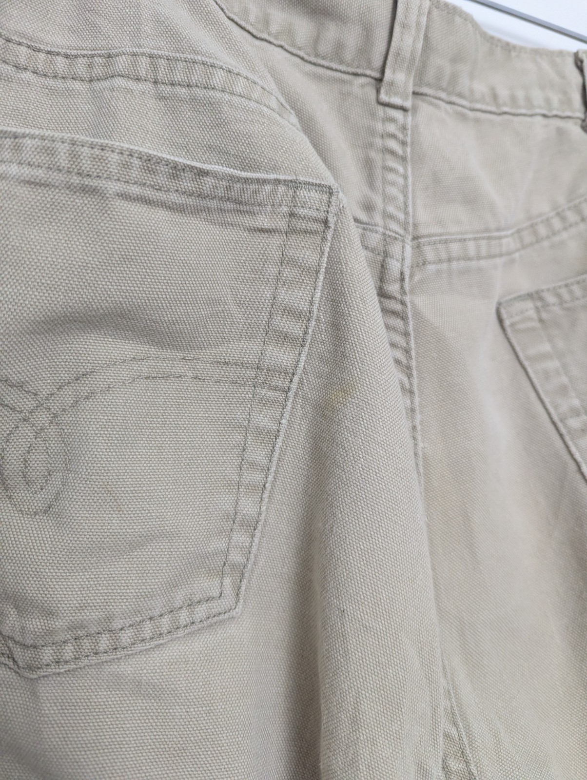 Vintage Polo Ralph Lauren Beige Canvas Jeans – Made In Usa – 34x36 – 1990s
