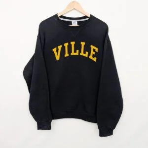 Vintage Russell Athletic Ville Collegiate Sweatshirt - Men’s Medium - Black