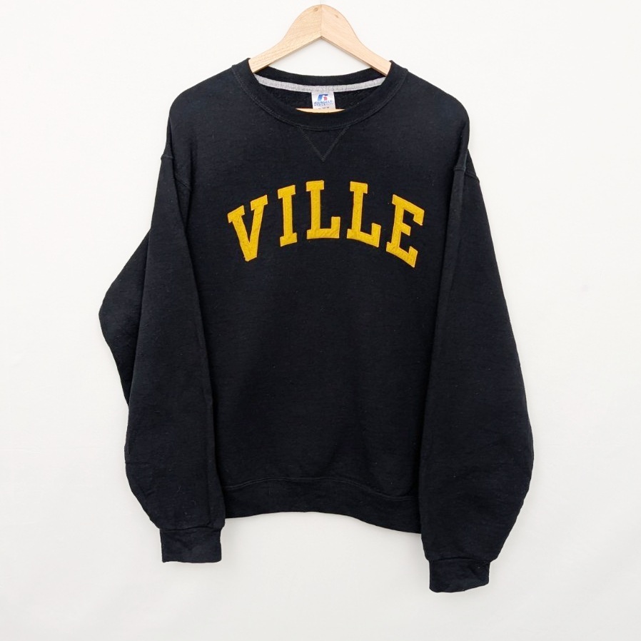 Vintage Russell Athletic Ville Collegiate Sweatshirt - Men’s Medium - Black