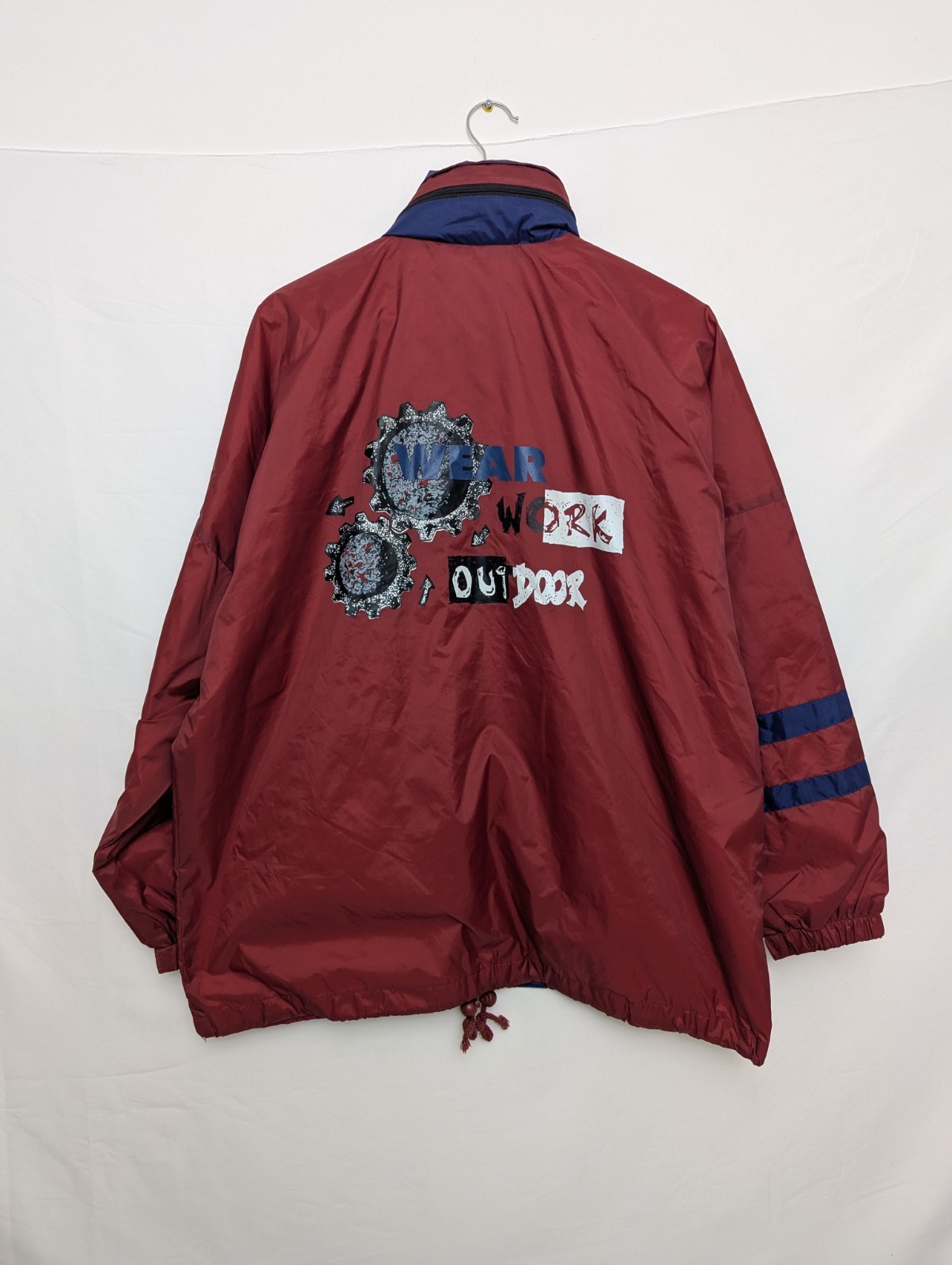 Vintage San Marco Ventana 90s Outdoor Windbreaker Jacket Burgundy Navy M