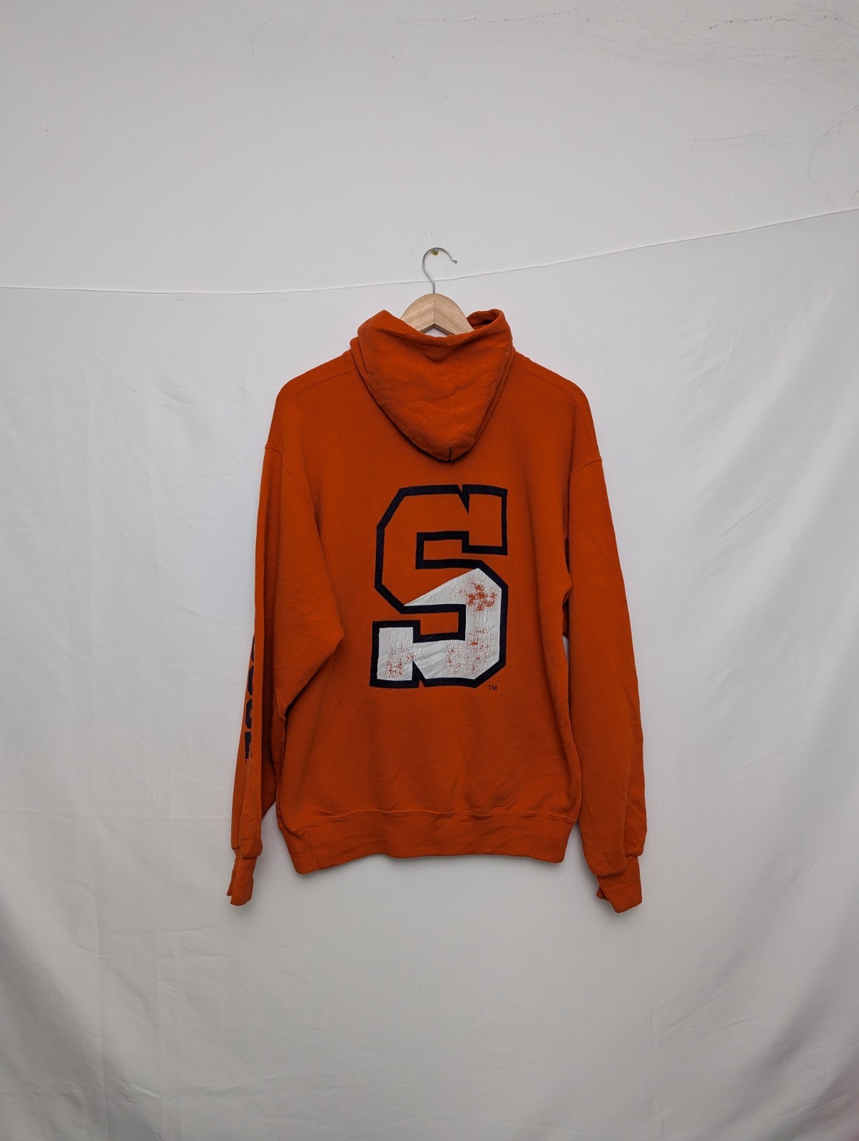 Vintage Soffe Syracuse University Hoodie – Orange/navy – Size M – Sleeve Print