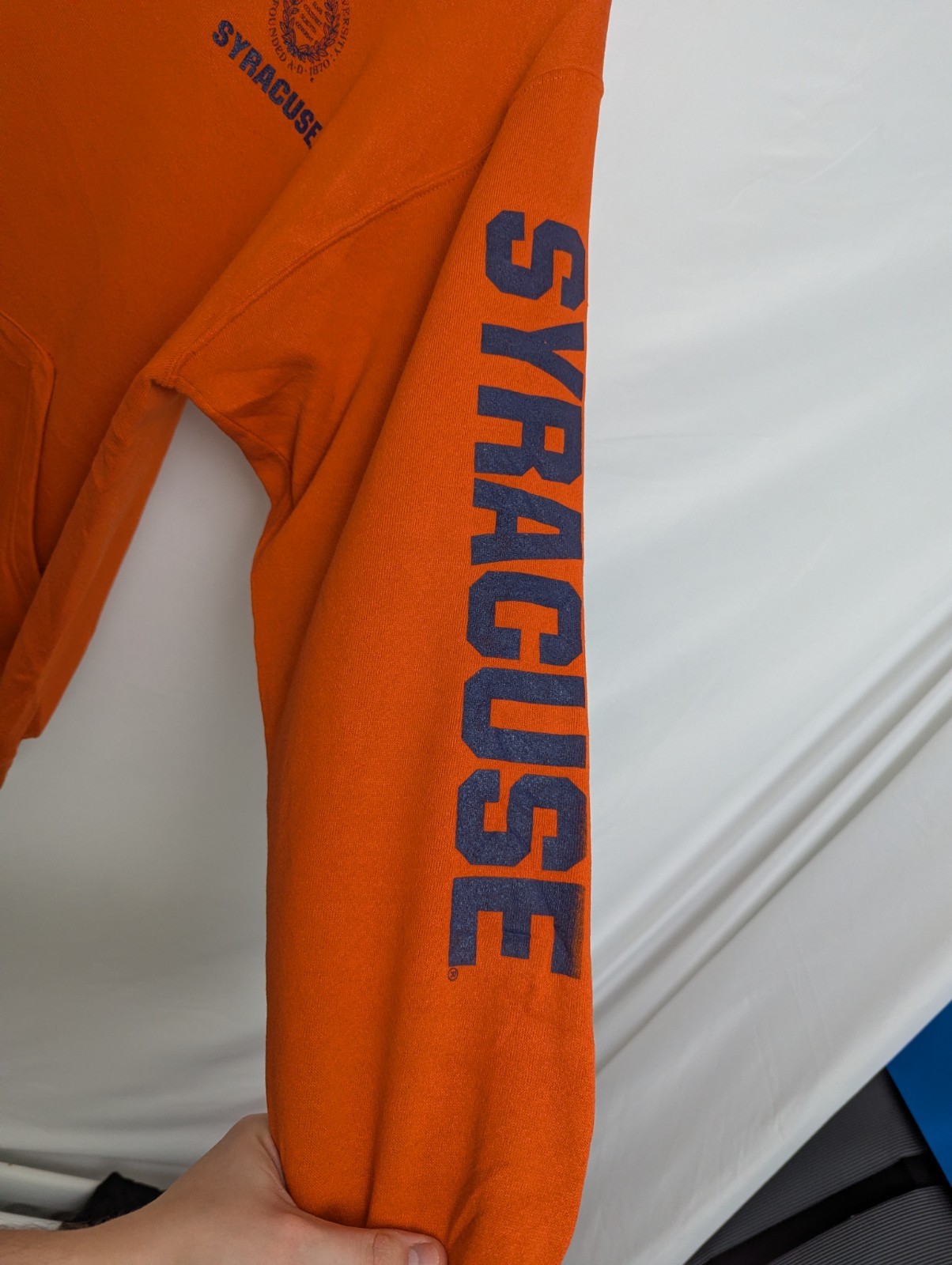 Vintage Soffe Syracuse University Hoodie – Orange/navy – Size M – Sleeve Print