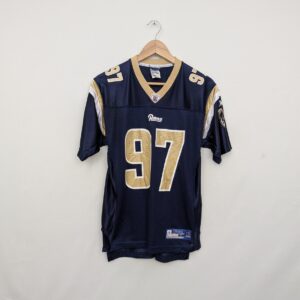 Vintage St Louis Rams La'roi Glover #97 Nfl Jersey - Blue/gold - Youth Large