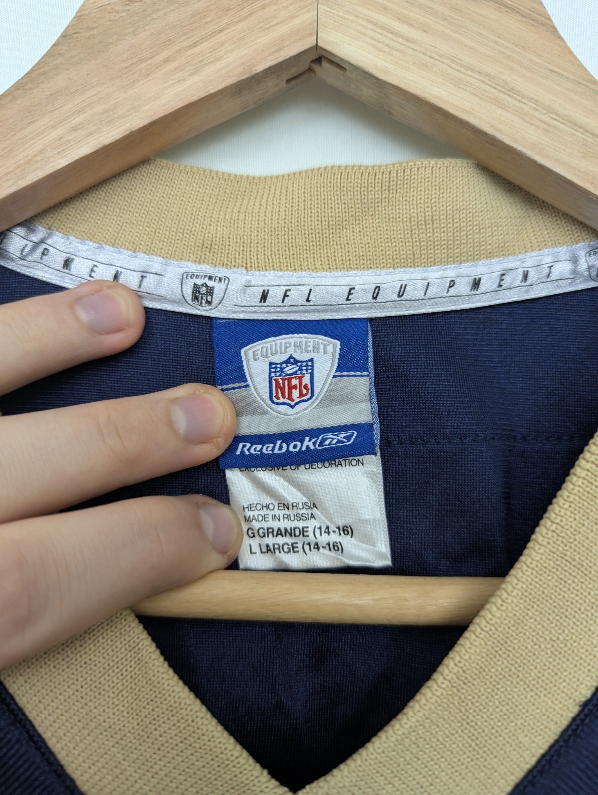 Vintage St Louis Rams La'roi Glover #97 Nfl Jersey - Blue/gold - Youth Large