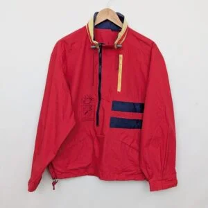 Vintage Tenson Anorak Jacket - Size Xs - Red - 80s - Half Zip