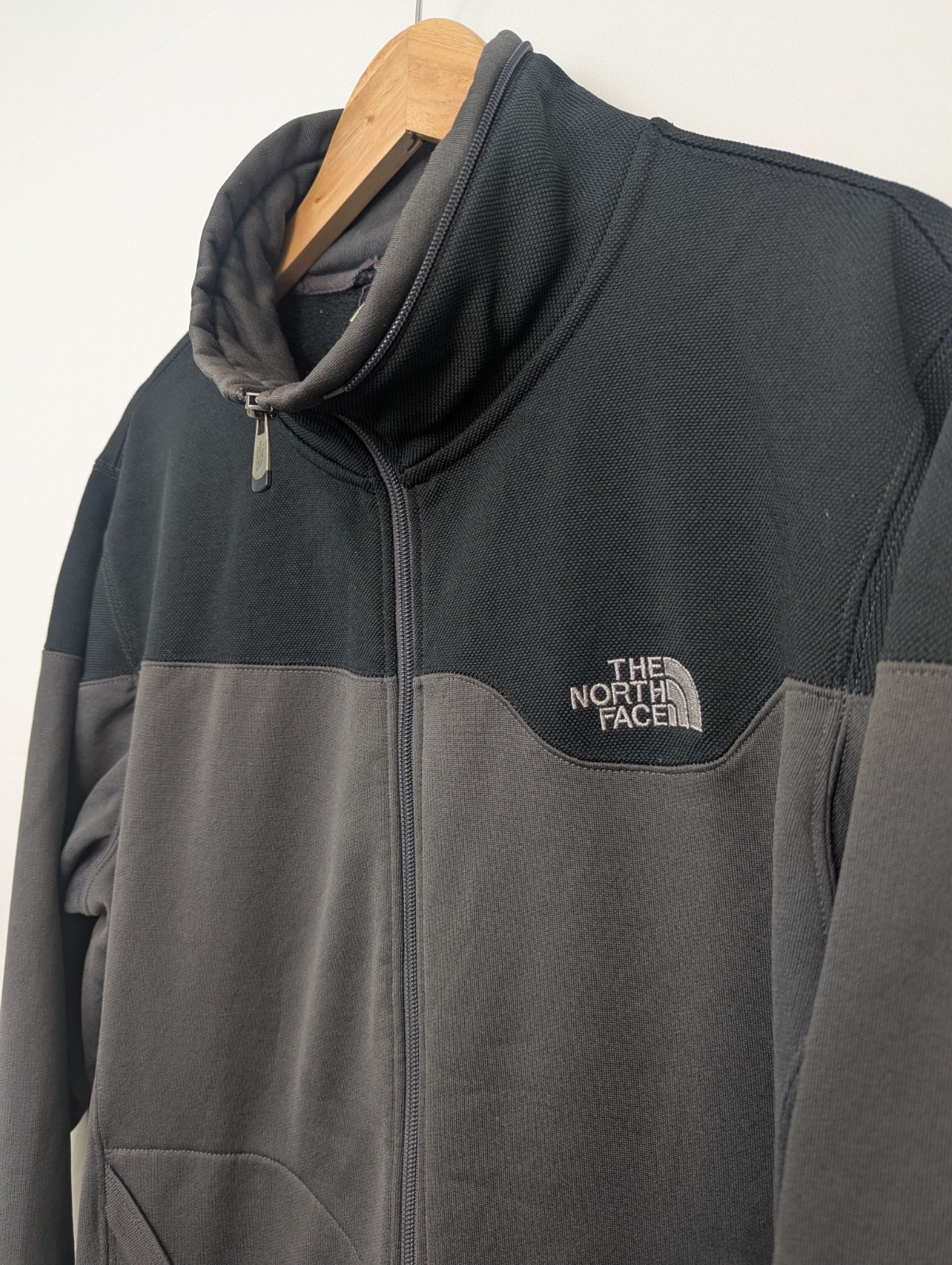 Vintage The North Face Fleece Jacket - Black/charcoal - Full Zip - Men’s Medium