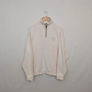 Vintage Tommy Bahama Relax Quarter Zip Sweatshirt - Men’s Size M - Cream