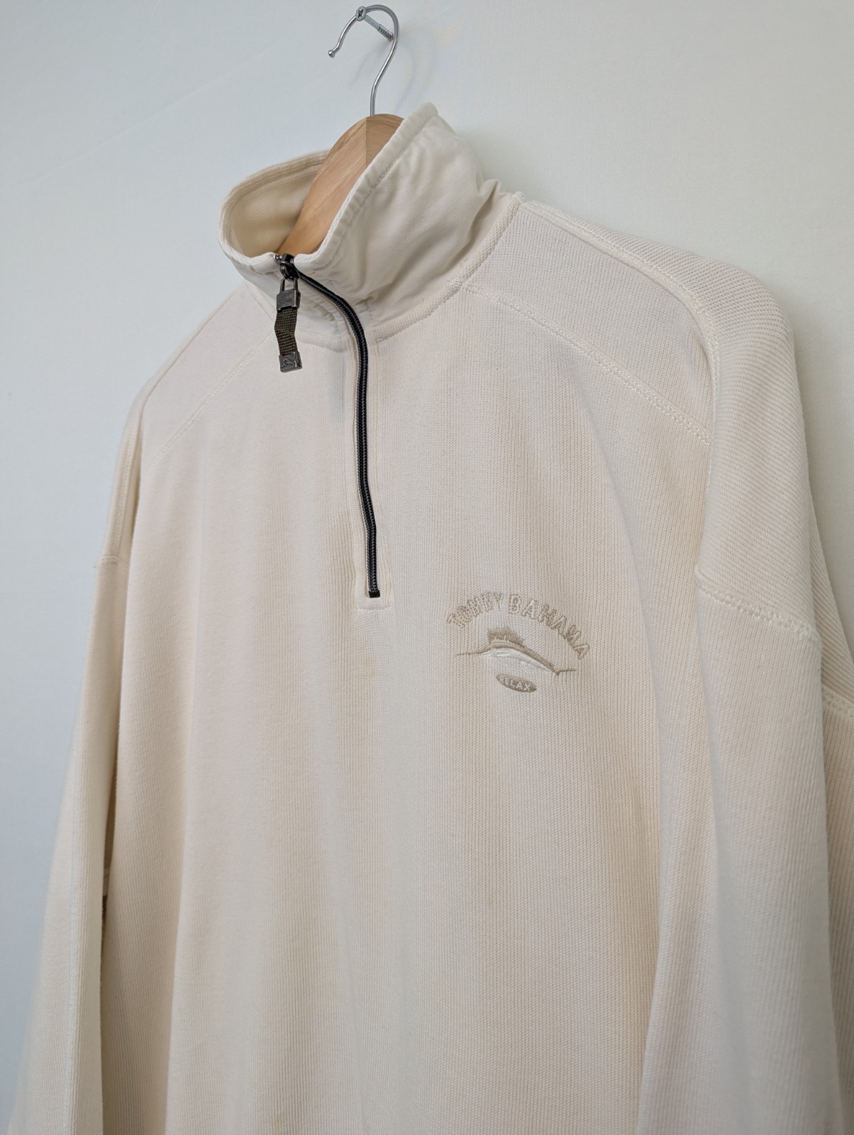 Vintage Tommy Bahama Relax Quarter Zip Sweatshirt - Men’s Size M - Cream