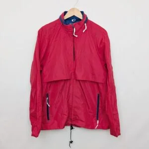 Vintage Woolrich Windbreaker Jacket - Red - Size Medium – Zip-away Hood