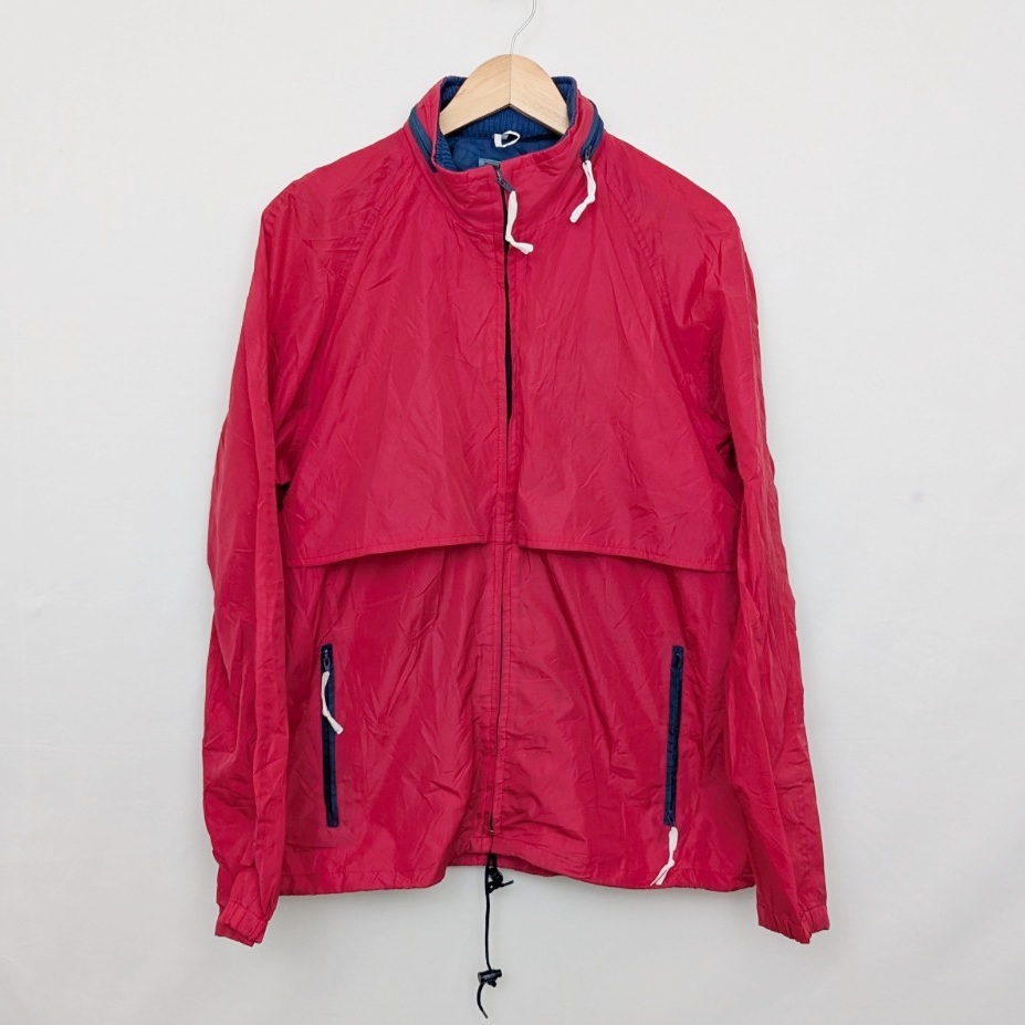 Vintage Woolrich Windbreaker Jacket - Red - Size Medium – Zip-away Hood