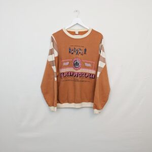 Vintage Y2k Unbranded Graphic Sweatshirt - Orange - Size Medium