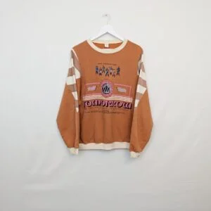 Vintage Y2k Unbranded Graphic Sweatshirt - Orange - Size Medium