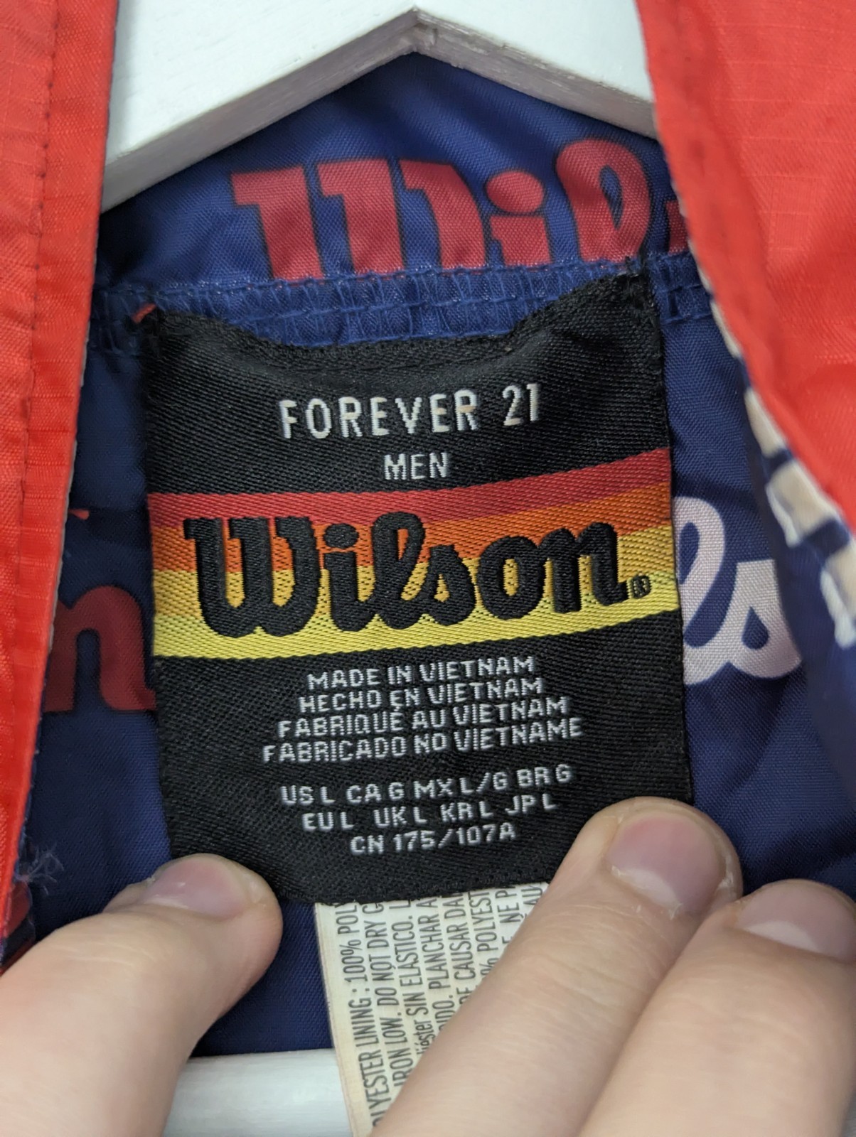 Wilson Windbreaker Jacket - Red - Size L - Forever 21 Collaboration