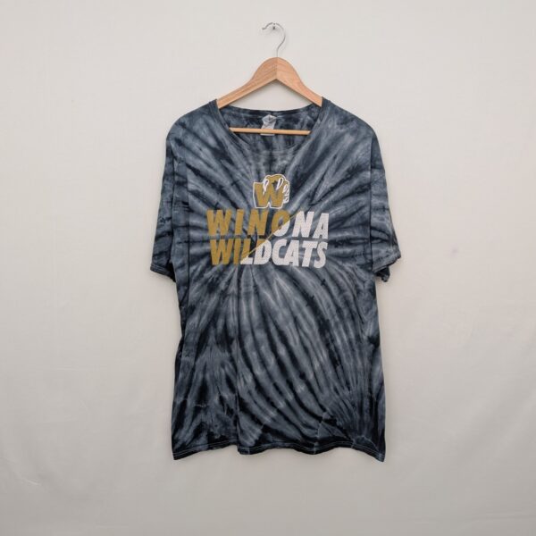 Winona Wildcats Tie Dye T-shirt - Grey / Black - Size Xl