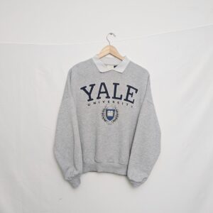 Women’s Pull&bear Yale University Polo Collar Sweatshirt – Grey – Size Xs