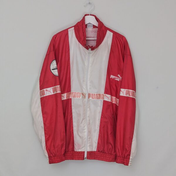 Vintage Puma Jacket - Red/White - DSB Ferry Graphic - Mens Size L