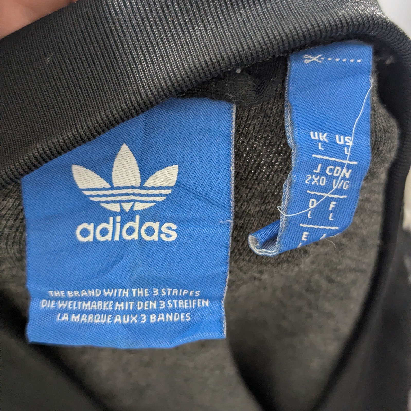 Adidas Track Jacket - Black/white - Size L - Trefoil Logo