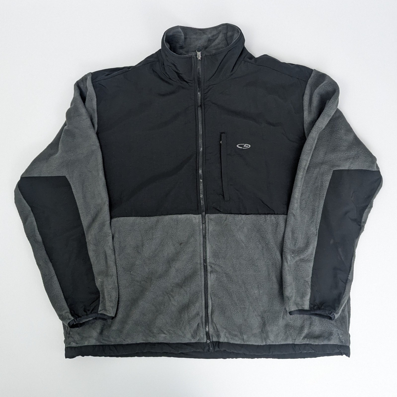 Champion Fleece Jacket - Black/grey - Full Zip Nylon Panel - Size Xxl