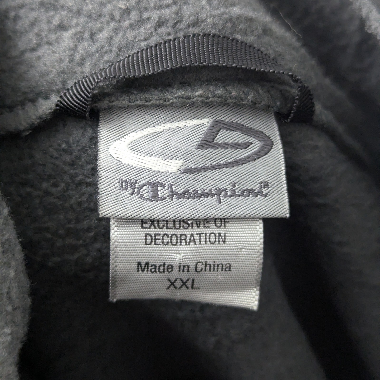 Champion Fleece Jacket - Black/grey - Full Zip Nylon Panel - Size Xxl