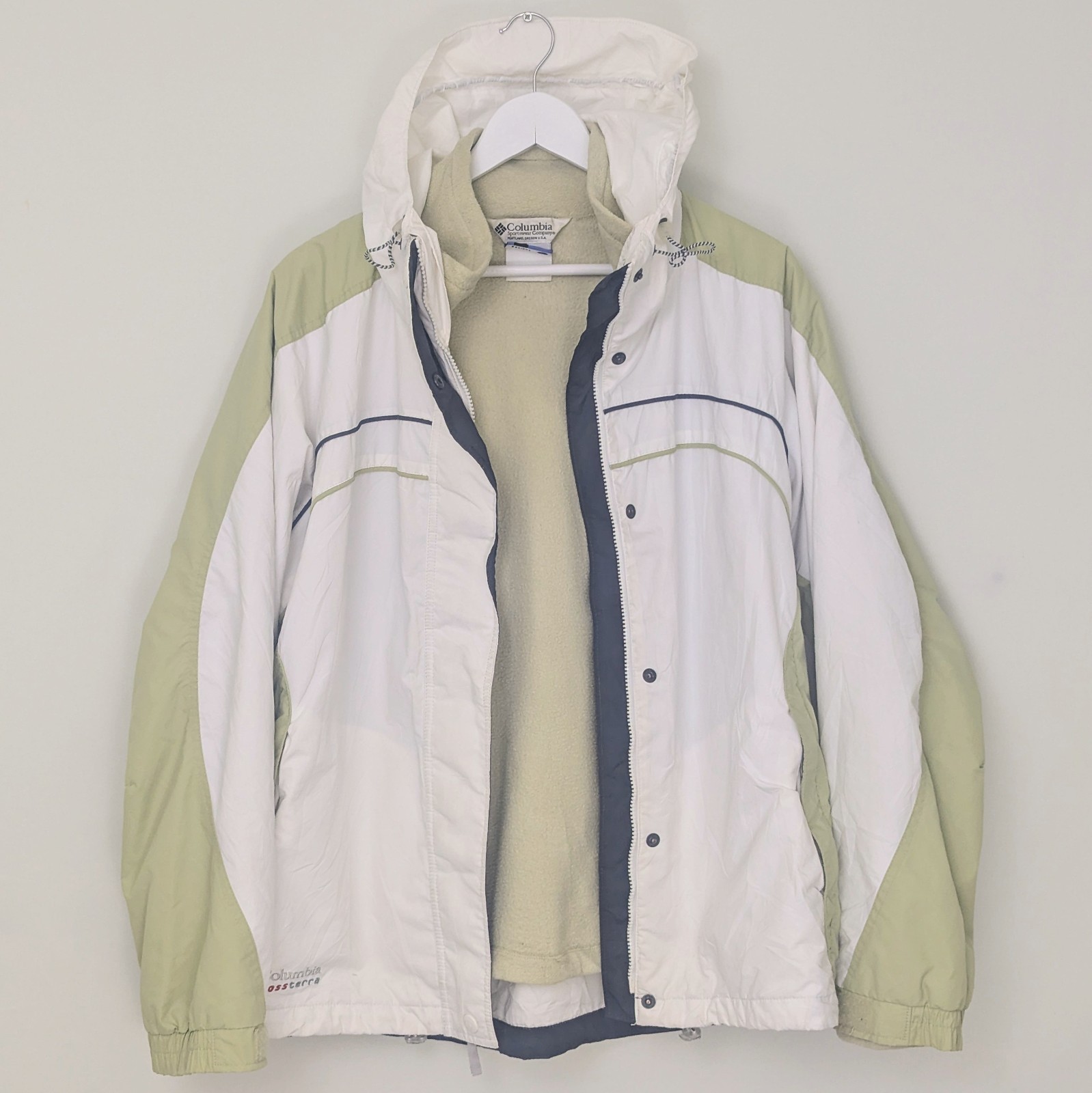 Columbia Interchange Jacket - White / Green - Womens Size Xl - 3 In 1