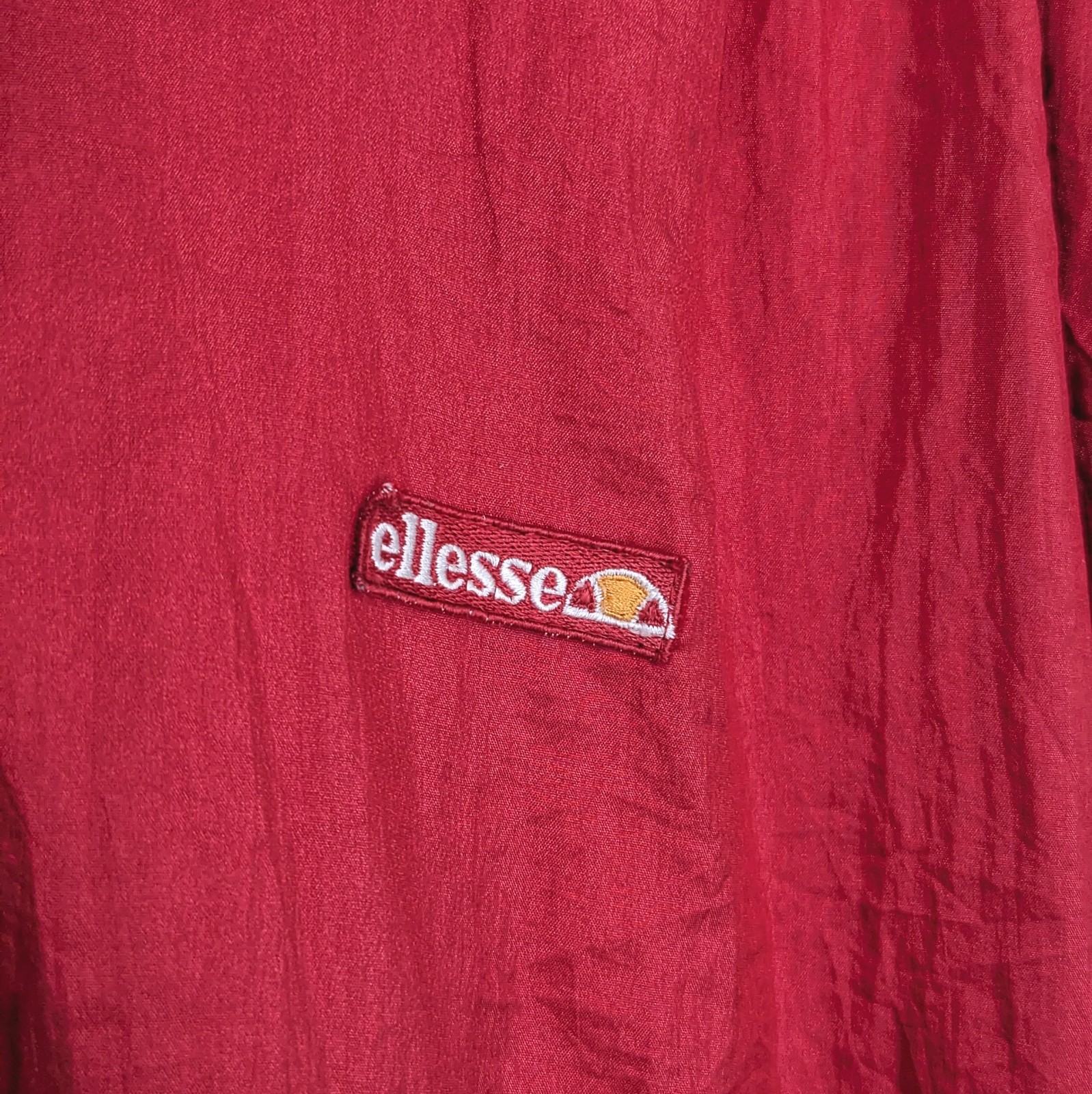 Ellesse Vintage Jacket - Red Nylon - Cropped Fit - Womens Size S