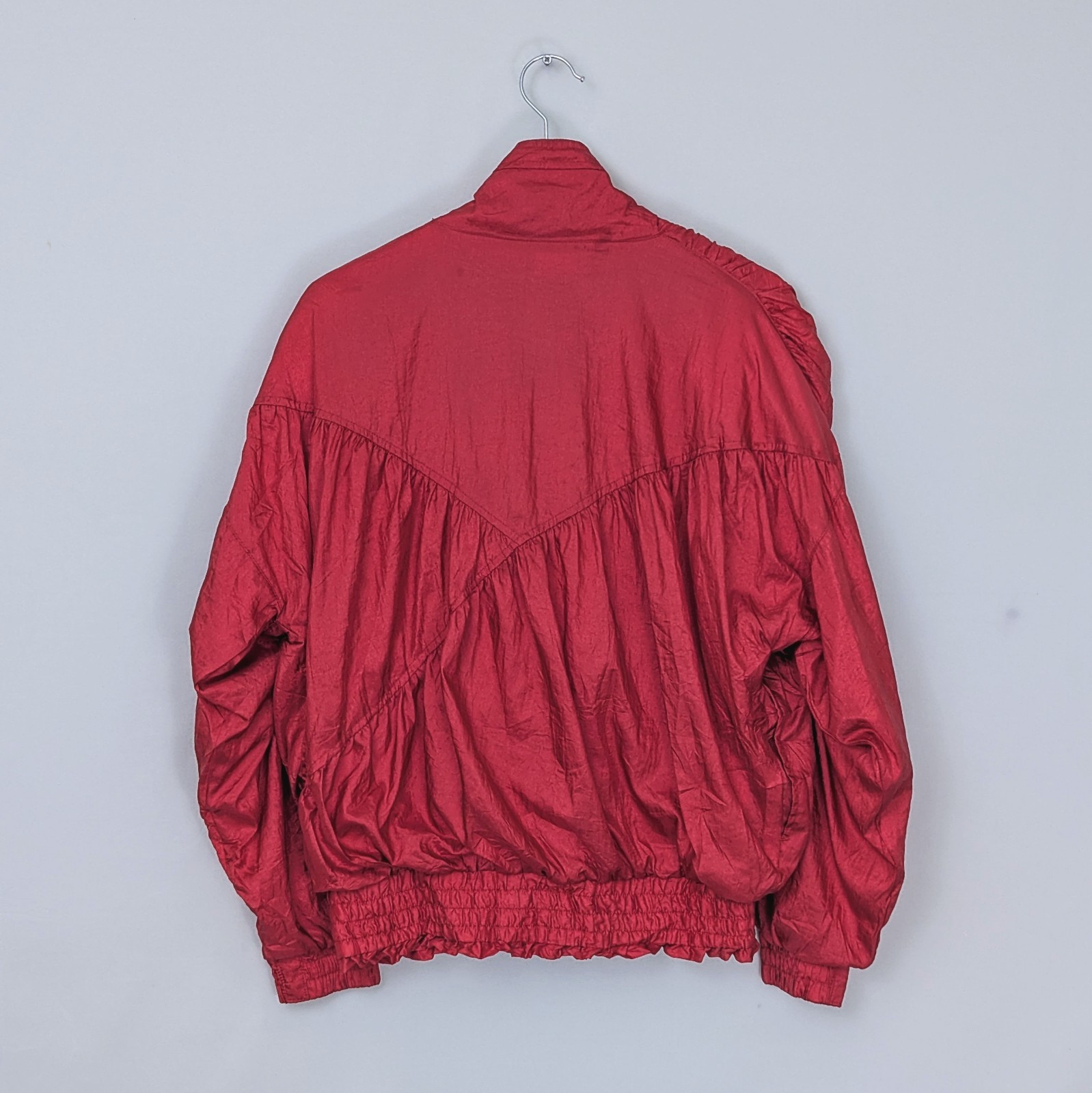 Ellesse Vintage Jacket - Red Nylon - Cropped Fit - Womens Size S