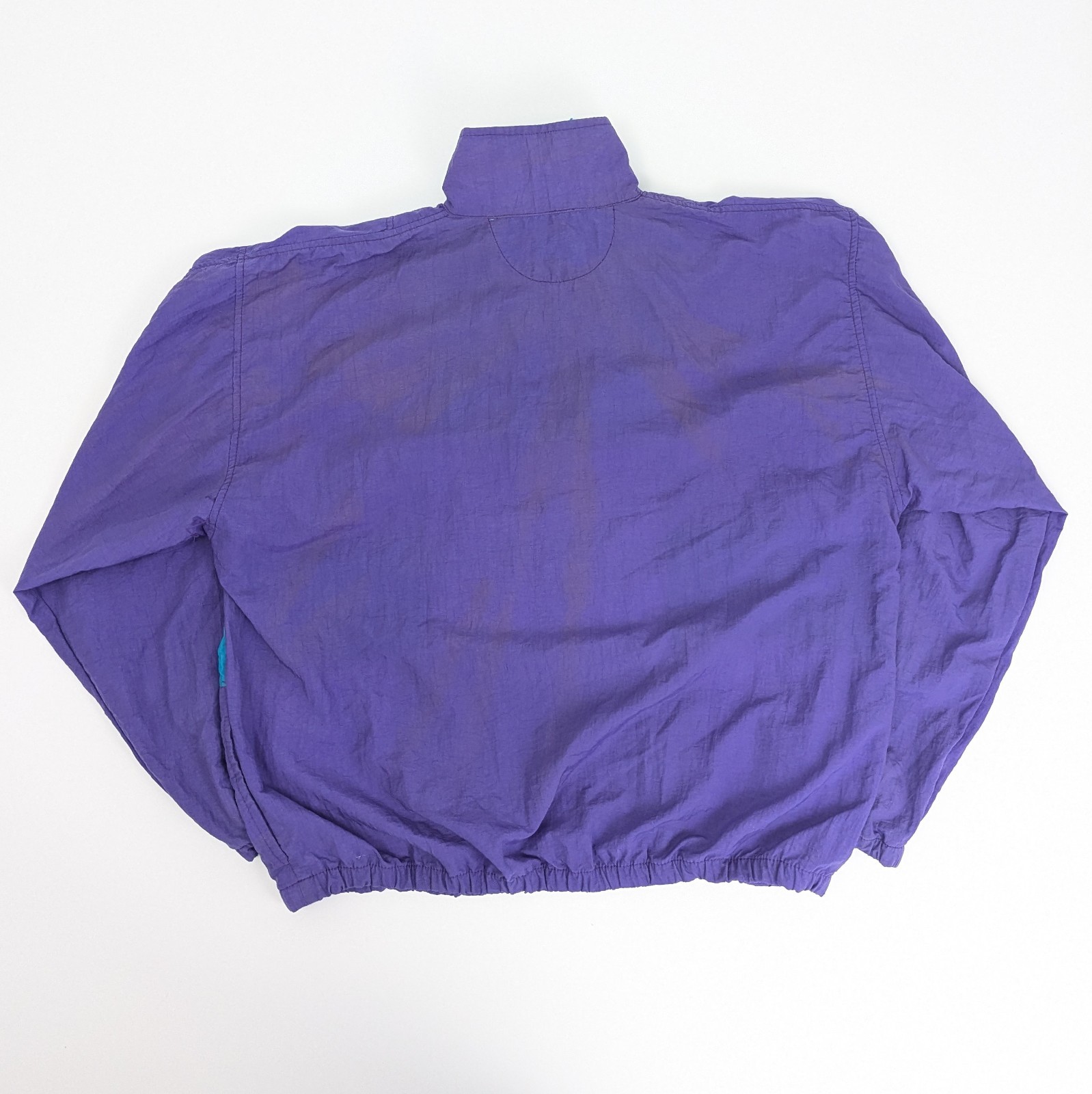 Hard Rock Cafe Vintage Windbreaker Jacket - Purple/teal - 1/4 Zip - Size M