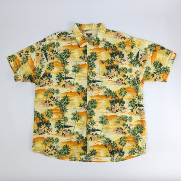 Hawaiian Style Shirt - Yellow / Orange Tropical Print - 3xl