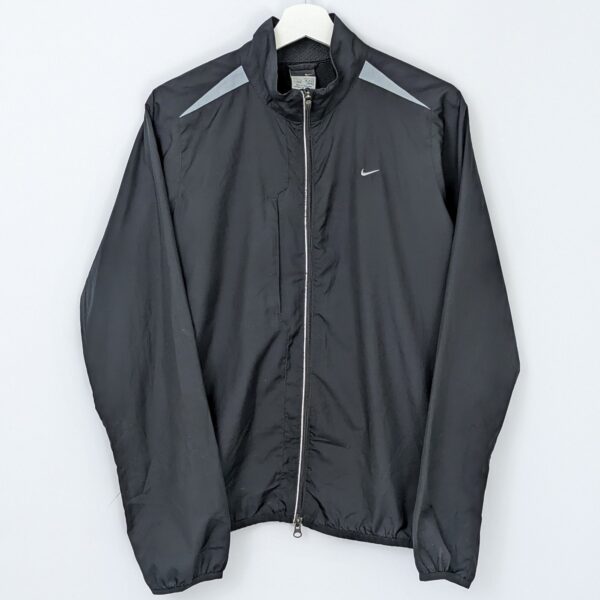Nike Vintage Windbreaker Jacket - Black - Lightweight Full Zip - Womens - Size L