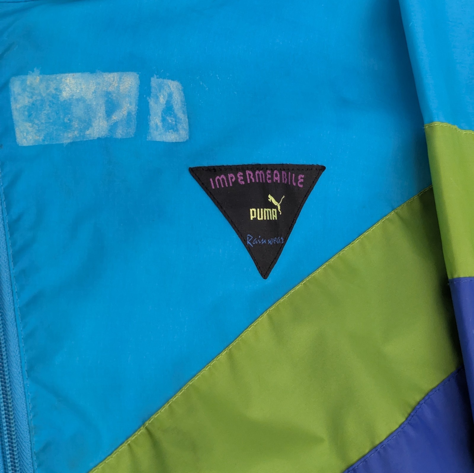 Puma Vintage Packable Windbreaker Jacket - Blue/green - Mens Xl