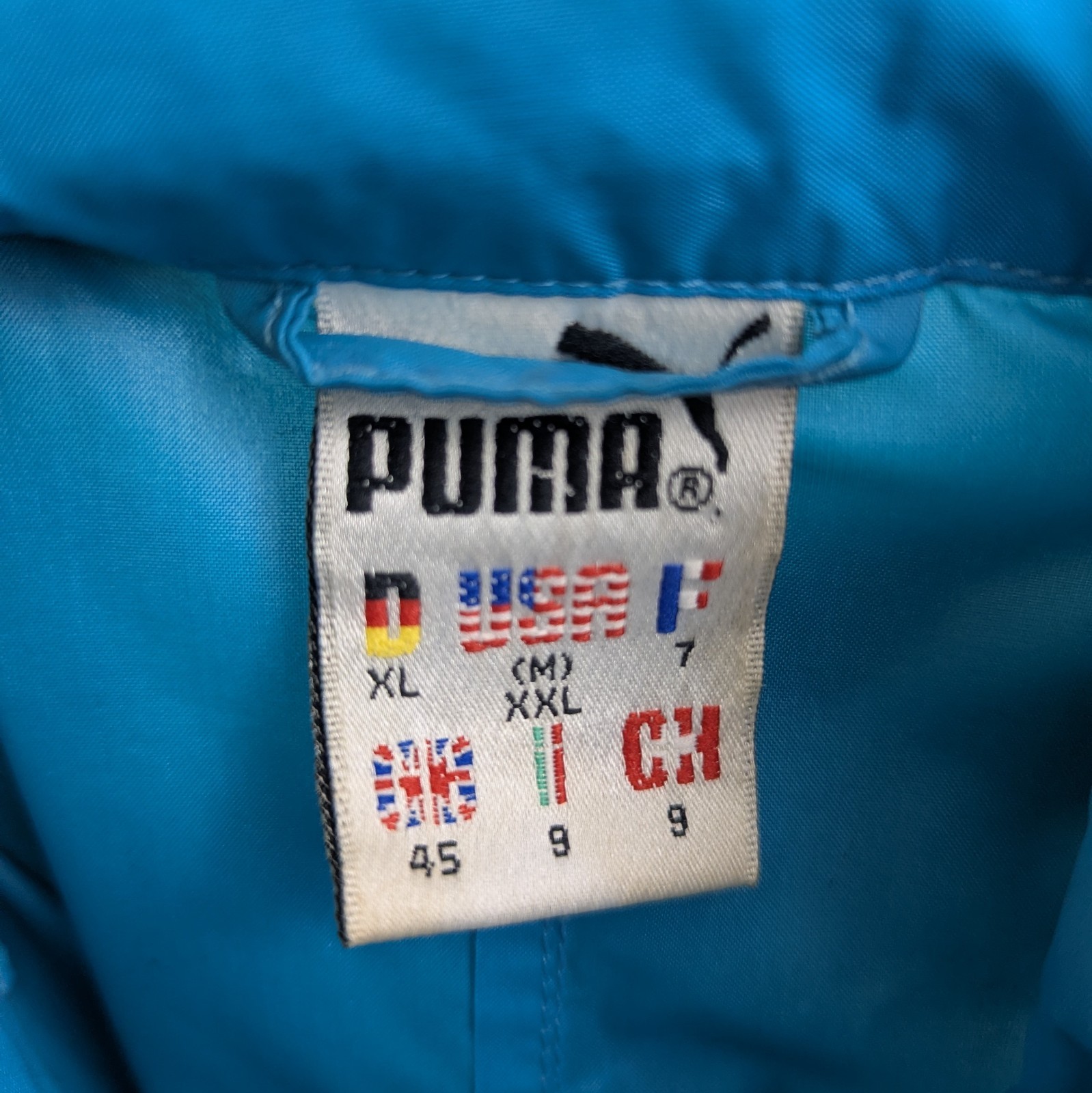 Puma Vintage Packable Windbreaker Jacket - Blue/green - Mens Xl