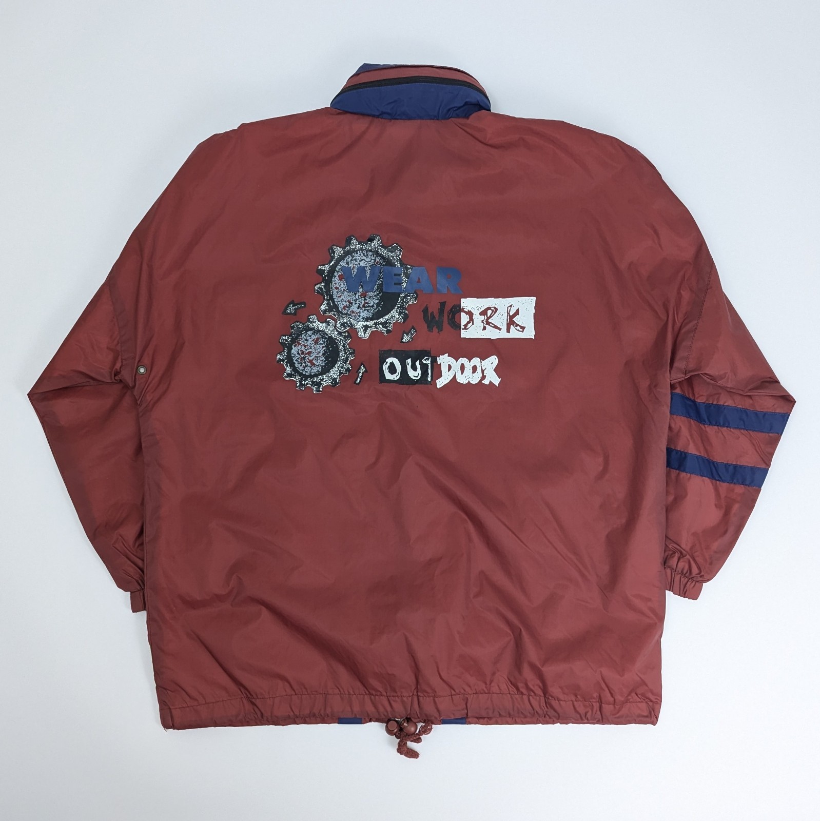 San Marco Windbreaker Jacket - Red/navy - Size M - Hidden Hood